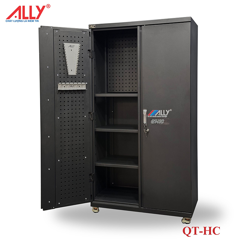 Tủ dụng cụ 2 cánh tùy chọn sơn tĩnh điện màu đen