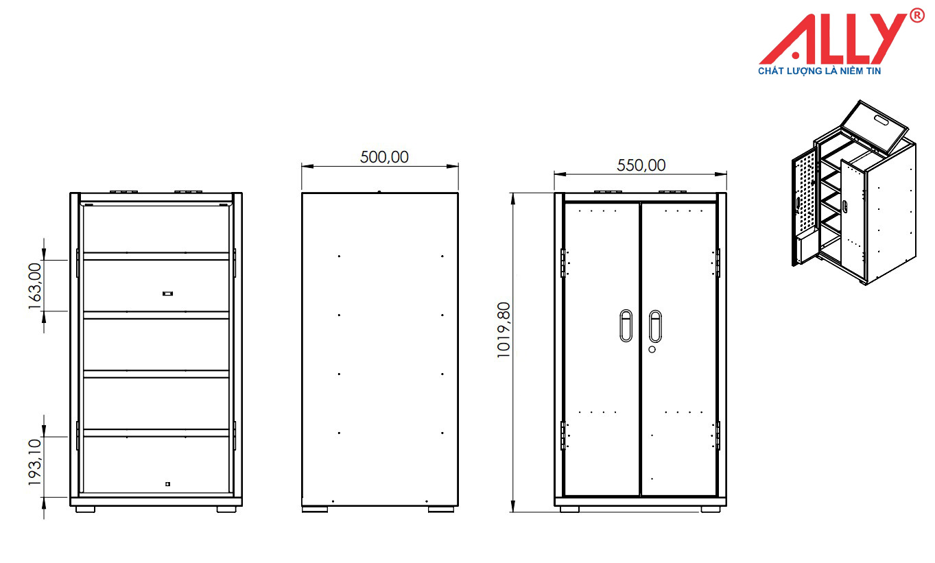 Bảng vẽ tủ bảo quảng dụng cụ