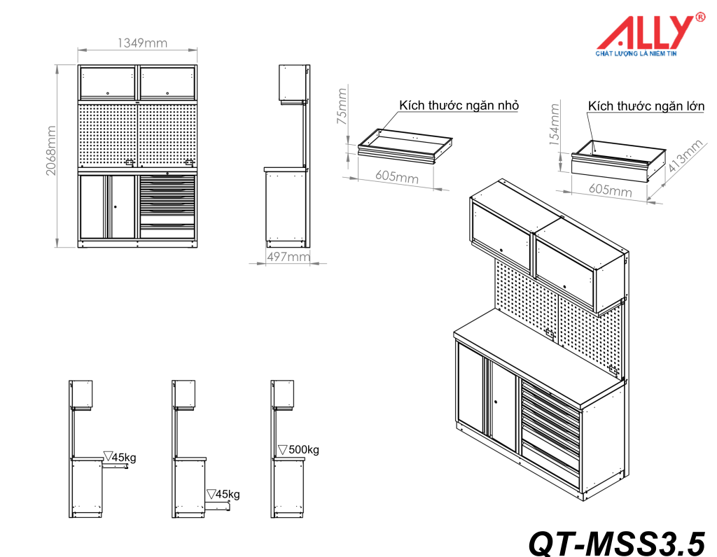 Hệ tủ thao tác cao cấp QT-MSS35