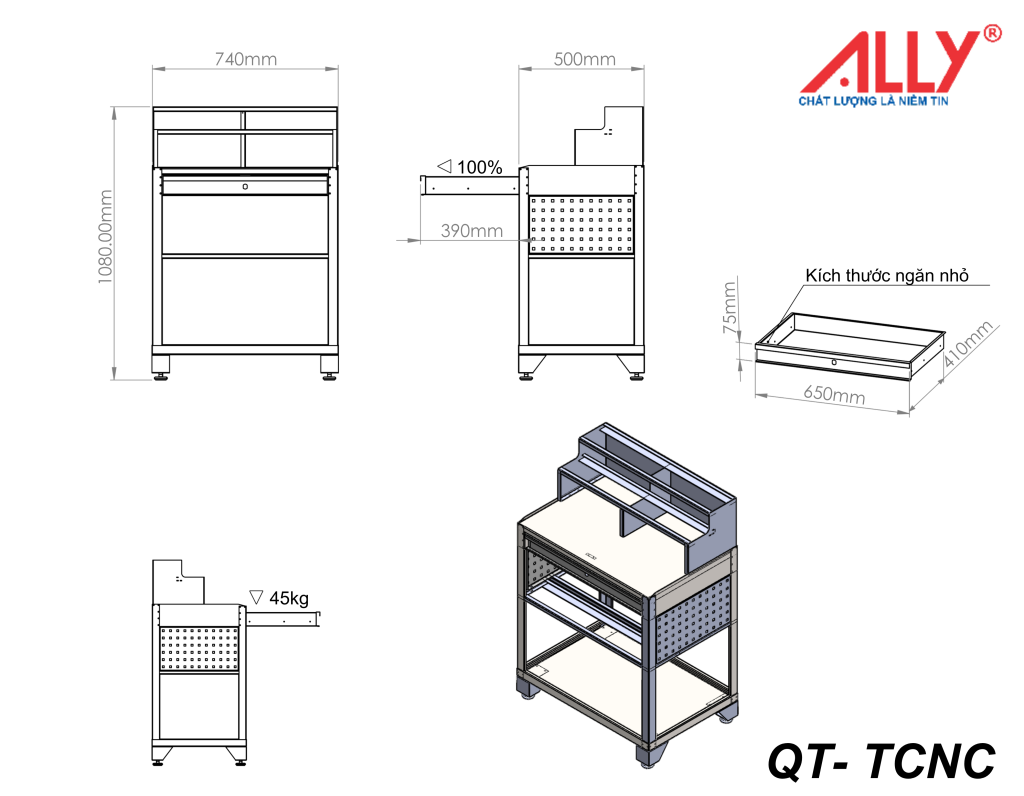 Kệ đựng dao CNC ALLY QT-TCNC