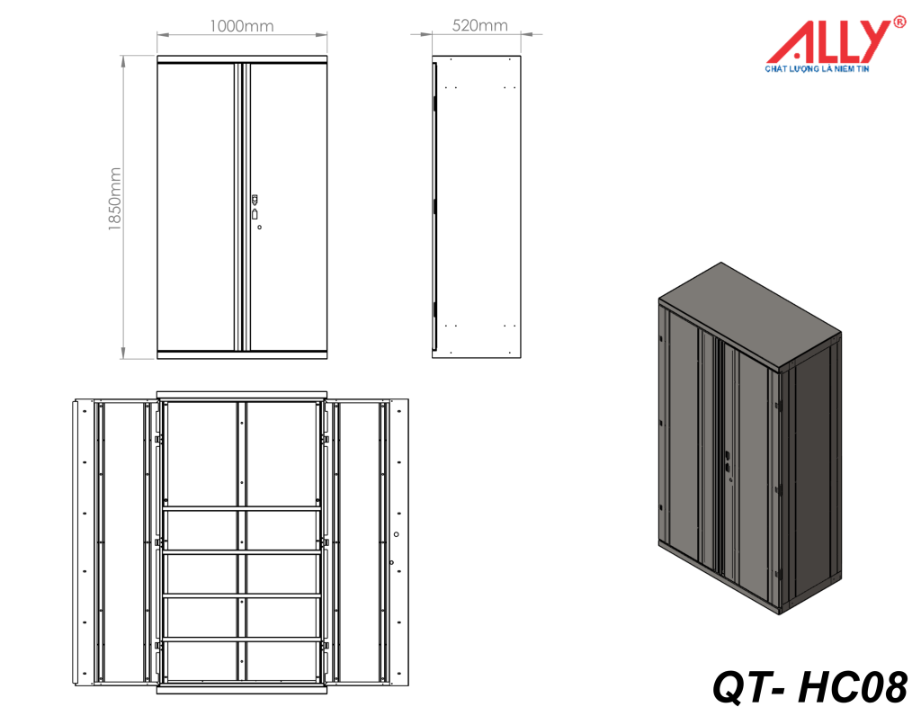 Tủ Đồ Nghề 2 Cánh ALLY QT-HC08