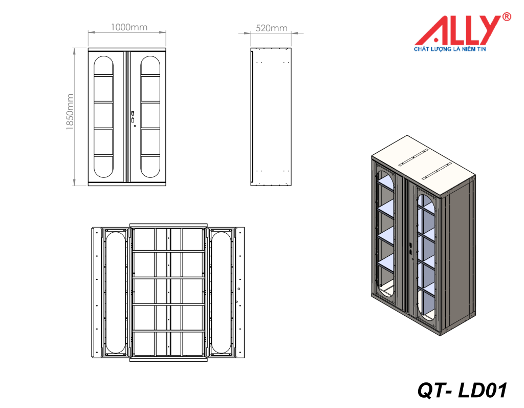 Tủ để nón bảo hộ lao động ALLY QT-LD01