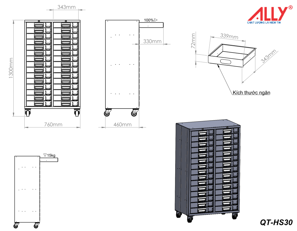Tủ đựng hồ sơ A4 ALLY QT-HS30
