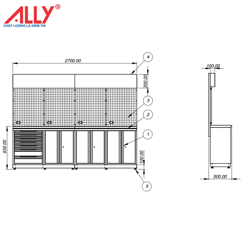 Alternative view of Hệ tủ chăm sóc xe ALLY RUPES