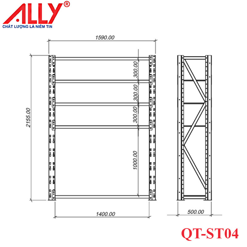 Alternative view of KỆ ĐỂ HÀNG SIÊU TẢI ALLY QT-ST04