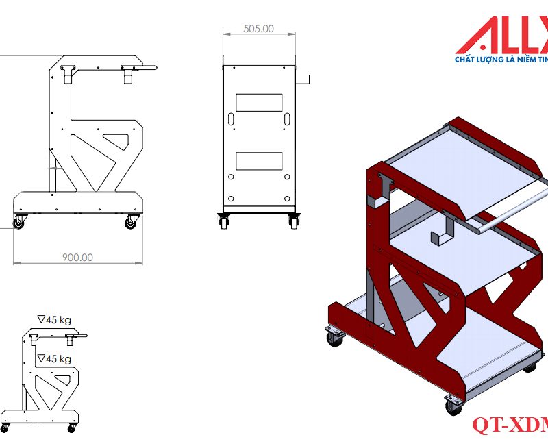 Alternative view of Xe đẩy máy hàn Ally QT-XDMH